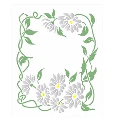 Stencil simples - 20x25cm - Flores Margaridas - OPA3268 - Opa Criando Arte