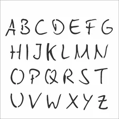 Stencil - 10x10cm - Alfabeto Micro Maiúsculo