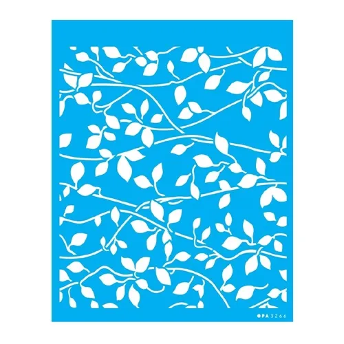 Stencil simples - 20x25cm - Amor - Estamparia Folhas III - OPA3266 - Opa Criando Arte