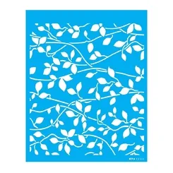 Stencil simples - 20x25cm - Amor - Estamparia Folhas III - OPA3266 - Opa Criando Arte