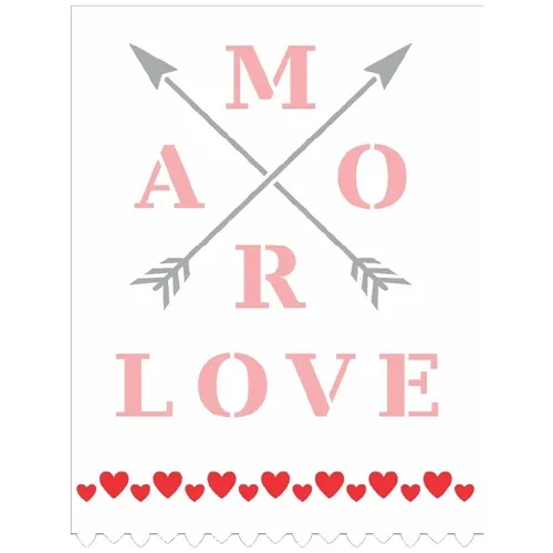 Stencil Simples - 15x20cm - Amor - Flechas - OPA3258 - Opa Criando Arte