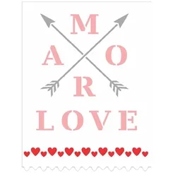 Stencil Simples - 15x20cm - Amor - Flechas - OPA3258 - Opa Criando Arte