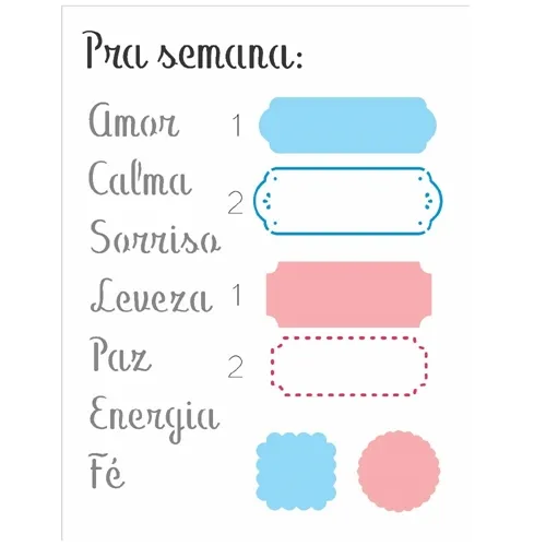 Stencil simples - 15x20cm - Tags pra Semana - OPA3264 - Opa Criando Arte