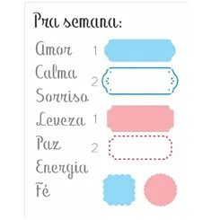 Stencil simples - 15x20cm - Tags pra Semana - OPA3264 - Opa Criando Arte
