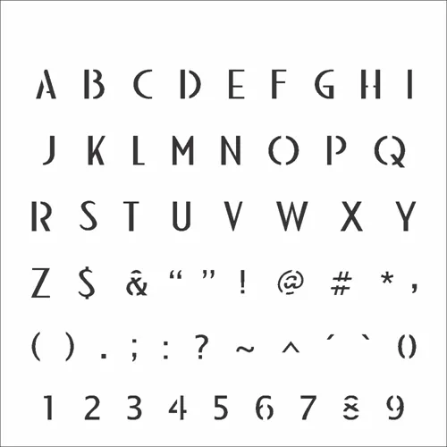 Stencil - 10x10cm - Alfabeto Micro Maiúsculo