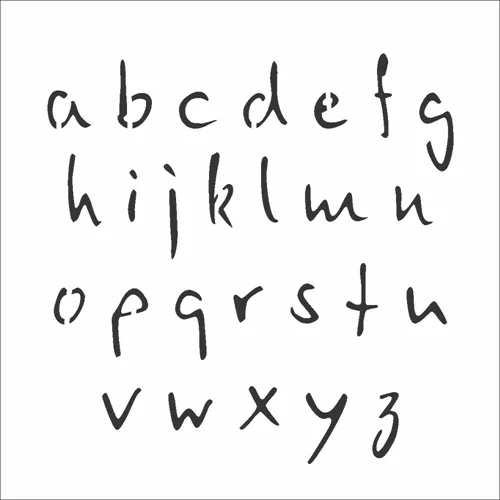 Stencil - 10x10cm - Alfabeto Micro Minúsculo - OPA3131 - Opa Criando Arte