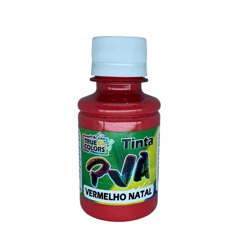 Tinta PVA Fosca 100ml - Vermelho Natal - 7131 - True Colors