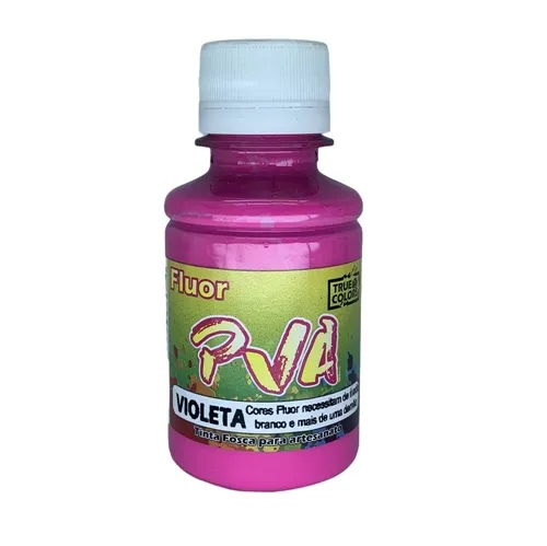Tinta PVA Fosca 100ml - Fluor Violeta - 7242 - True Colors