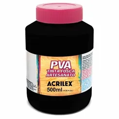 Tinta Plástica PVA - 500ml - Preto - 520 - Acrilex