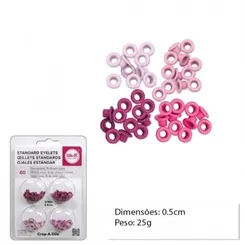 Ilhós de Metal Rosa - c/60 peças - 41580-0 - LX