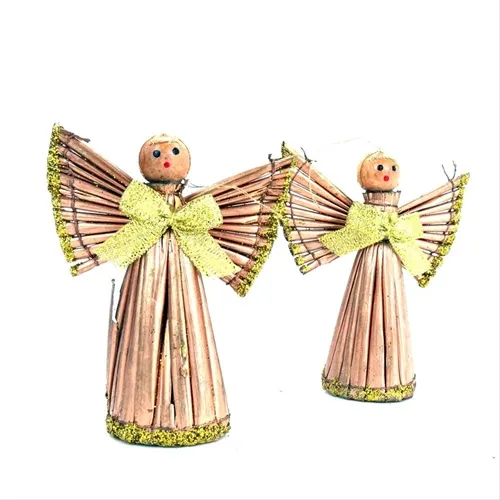 ANJO PALHA - MEDIO - 08CM - C/ 2 - DOURADO - BF -