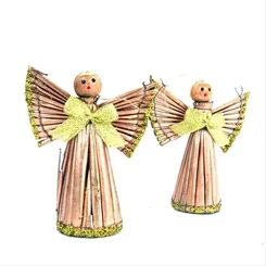 ANJO PALHA - MEDIO - 08CM - C/ 2 - DOURADO - BF -