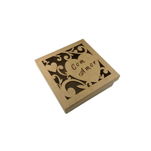 Caixa A Laser com Amor -15x15cm