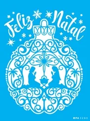 Stencil - 15X20 - OPA3283 - Bola De Natal Manjedoura - Opa Criando Artes