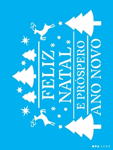 Stencil - 15X20 - OPA3289 - Feliz Natal III - Opa Criando Artes