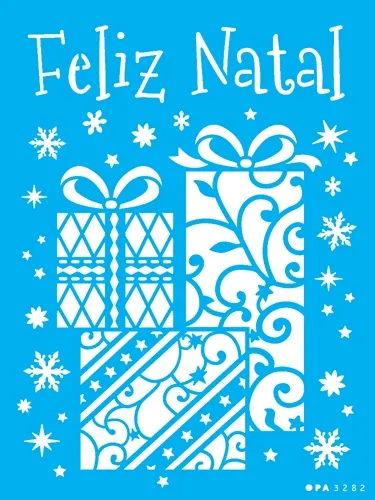 Stencil - 15X20 - OPA3282 - Presentes De Natal - Opa Criando Artes