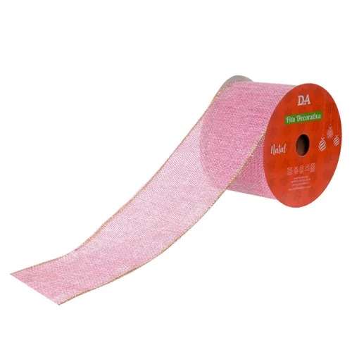 Fita Aramada Tecido C/Costura (Rosa Dourado) 9,14Mx6,3Cm - 73315008 - Fa
