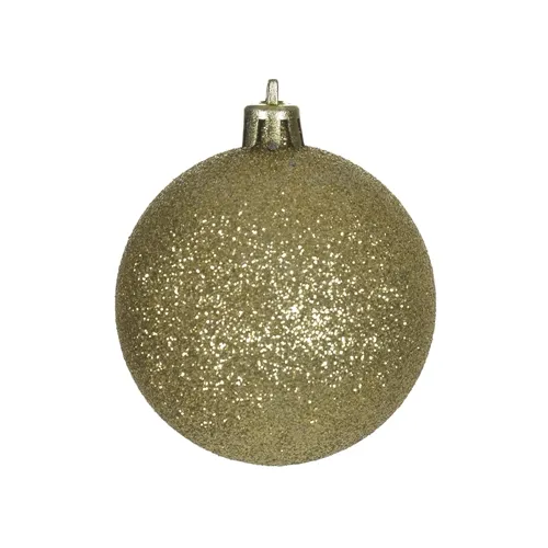 Bola Natal C/ Glitter C/6 Und - Dourado - 4Cm - 73931003 - FA