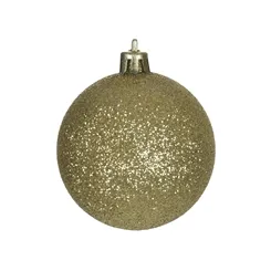 Bola Natal C/ Glitter C/6 Und - Dourado - 4Cm - 73931003 - FA