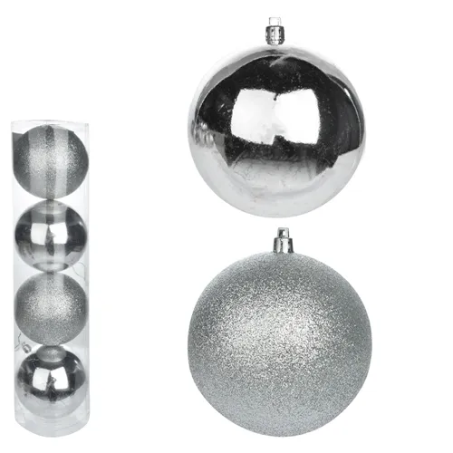 Bola Natal Em Tubo Mista C/4 Und - Dourado - 10Cm - 67112004 - FA