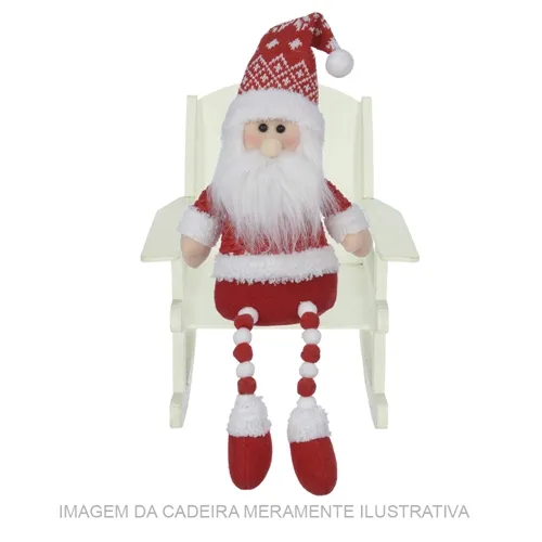Boneco Natal Papai Noel Em Pe - Vermelho - 45Cm - 78601001 - FA