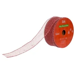 Fita Aramada Tela C/ Glitter C/Costura (Vermelho) 3,8Cmx9,14 - 77644002 - Fa