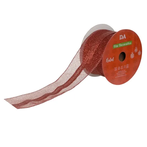 Tela Aramada C/Glitter - Vermelho - 6,3Cmx9,14M - 78110003 - FA