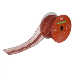 Tela Aramada C/Glitter - Vermelho - 6,3Cmx9,14M - 78110003 - FA