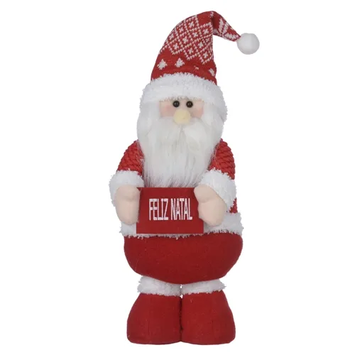 Boneco Natal Menino Em Pe - Vermelho Bege - 50Cm - 78599001 - FA