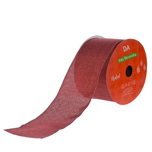 Fita Aramada Tecido Metalizada C/Costura (Bordo) 6,3Cmx9,14M - 63430006 - Fa