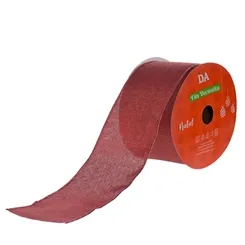 Fita Aramada Tecido Metalizada C/Costura (Bordo) 6,3Cmx9,14M - 63430006 - Fa