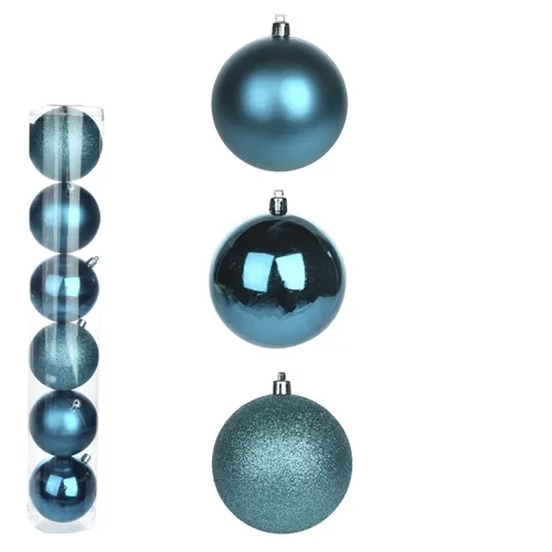 Bola Natal Em Tubo Mista C/4 Und - Verde Musgo - 10Cm - 67111014 - FA