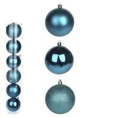 Bola Natal Em Tubo Mista C/4 Und - Verde Musgo - 10Cm - 67111014 - FA