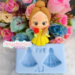 Molde Silicone - Biscuit - Molde Princesas 3  - Angellartes