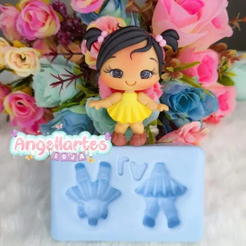 Molde Silicone - Biscuit - Molde Corpinho 14  - Angellartes