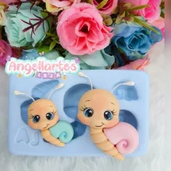 Molde Silicone - Biscuit - Molde Caracol  - Angellartes