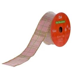 Fita Aramada Tecido C/Costura - Vermelho e Verde - 6,3cmx9,14m