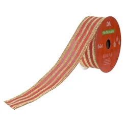 Fita Aramada Tecido C/ Glitter C/Costura (Vermelho) 3,8Cmx9,14M - 77622001 - Fa