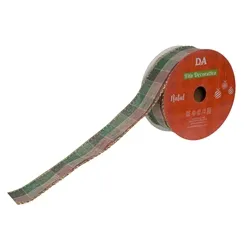 Fita Aramada Tecido Xadrez C/Costura - Colorido - 3,8cmx9,14m