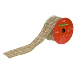 Fita Aramada Tecido C/ Glitter C/Costura (Bege Vermelho) 6,3Cmx9,14M - 78112003 - Fa