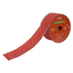 Fita Aramada Cetim C/ Glitter C/Costura (Bege Champanhe) 6,3Cmx9,14M - 78080001 - Fa