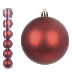 Bola Natal Em Tubo Fosca C/4 Und - Vermelho - 10Cm - 44026003 - FA