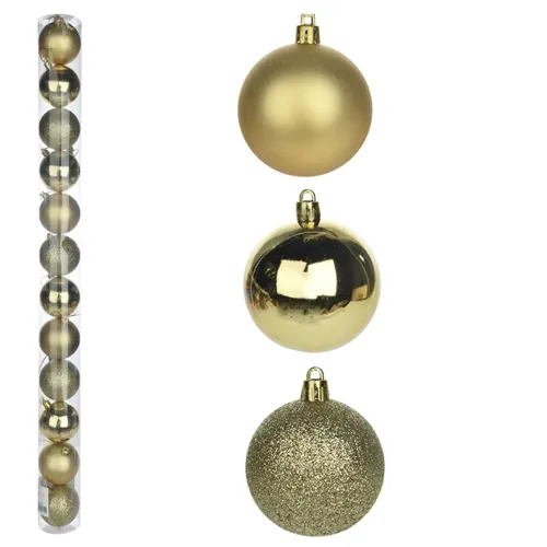 Bola Natal Em Tubo Metalizada C/6 Und - Vermelho - 8cm - 67110001 - FA