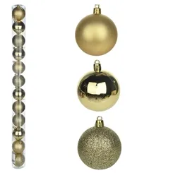 Bola Natal Em Tubo Metalizada C/6 Und - Vermelho - 8cm - 67110001 - FA