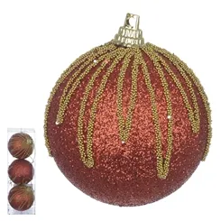 Bola Natal C/Alcas - Vermelho Branco - 7Cm 14,8D - 77739001 - FA