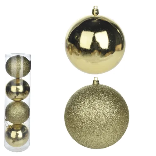 Bola Natal Em Tubo Mista C/4 Und - Bordo - 10cm