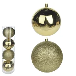 Bola Natal Em Tubo Mista C/4 Und - Bordo - 10cm