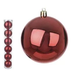 Bola Natal Em Tubo Metalizada C/6 Und - Dourado - 8Cm - 78866002 - FA