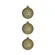 Bola Natal C/ Glitter C/3 Und (Dourado) 6Cm (Flora