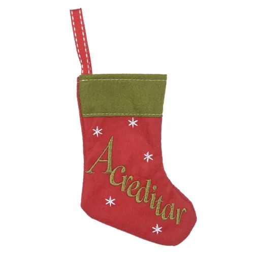 Natal Meia Desejos - Vermelho Verde - 14Cm - Vol. 1 - 77801001 - FA